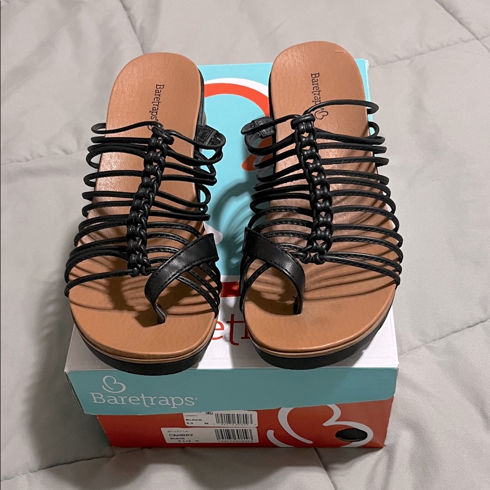 BareTraps Black Strappy Women's Sandals